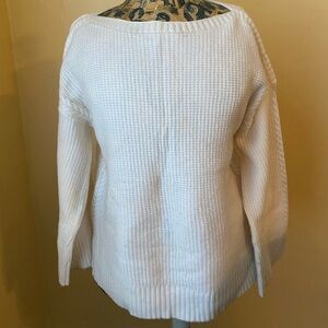 Ann Taylor Off-the-Shoulder Cream Sweater